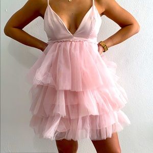 Cute Short Pink Tulle Dress
